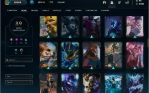 Conta platina 2 com 400k de yasuo, 94 champs e 89 skins