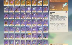 caramujo, childe, os 4 arcontes e mais 16 char e 9 armas 5 s