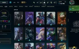 conta de lol plat 3, ex diamond 144 skins + honra 4