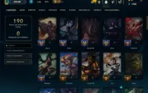 Mestre com 65 Champs e 12 Skins