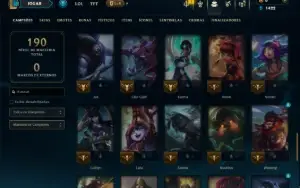 Mestre com 65 Champs e 12 Skins