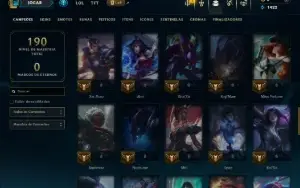 Mestre com 65 Champs e 12 Skins
