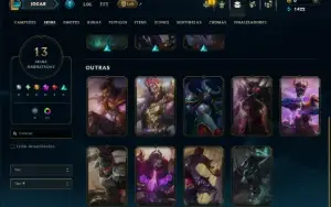 Mestre com 65 Champs e 12 Skins