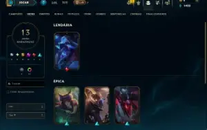 Mestre com 65 Champs e 12 Skins