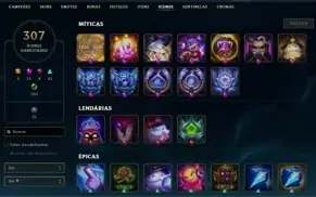 CONTA LOL LVL 500 - QUASE TODOS OS CAMPEÕES - 195 SKINS