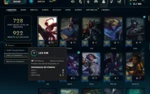 Esmeralda 4 com TODOS os champs e 282 Skins + 9 Vitoriosas