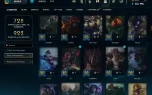 Esmeralda 4 com TODOS os champs e 282 Skins + 9 Vitoriosas