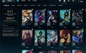 CONTA COM 1289 SKINS LOL(PAX TF)