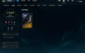 CONTA COM 1289 SKINS LOL(PAX TF)