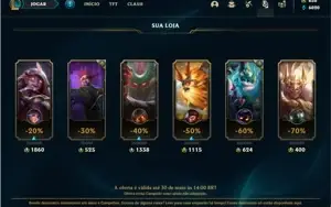 Conta unranked com 25 Champs e 5 Skins + 650 RP
