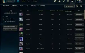 Conta unranked com 25 Champs e 5 Skins + 650 RP
