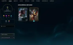 Platina 4 com 30 Champs e 2 Skins + 2 Fragmentos