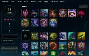 Platina 4 com 30 Champs e 2 Skins + 2 Fragmentos
