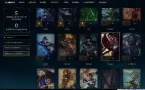 Platina 4 com 30 Champs e 2 Skins + 2 Fragmentos