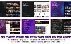 Pack com 7 Temas Para Sites De Filmes e Vídeos