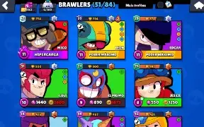 Conta brawl stars 50 brawlers, muitas skins