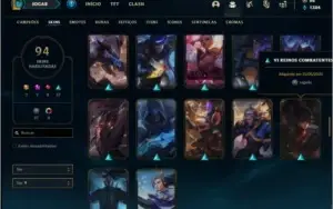 Conta platina 4 com 97 champs e 94 skins +1 Prestigio