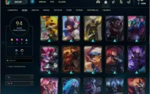 Conta platina 4 com 97 champs e 94 skins +1 Prestigio
