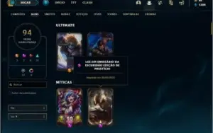 Conta platina 4 com 97 champs e 94 skins +1 Prestigio