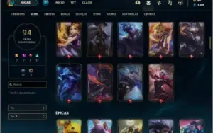 Conta platina 4 com 97 champs e 94 skins +1 Prestigio