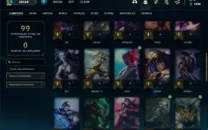 Conta prata 3 com 45 Champs e 21 Skins + 2 Fragmentos