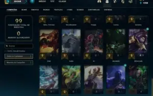 Conta prata 3 com 45 Champs e 21 Skins + 2 Fragmentos
