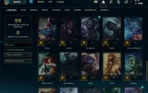 Conta prata 3 com 45 Champs e 21 Skins + 2 Fragmentos