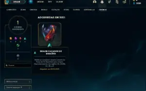Conta prata 3 com 45 Champs e 21 Skins + 2 Fragmentos