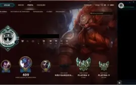 CONTA PLATINA 5, TODOS CHAMP, 100 SKINS, 15 PAGINA DE RUNA.