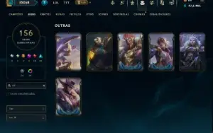 Unranked com TODOS os Champs e 156 Skins +1 Prestigio