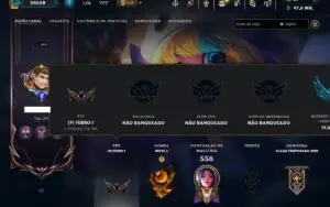 Unranked com TODOS os Champs e 156 Skins +1 Prestigio