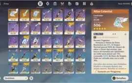 Conta AR 51 com Hu Tao e + 5*, 2 armas 5* e muitas resinas