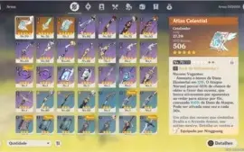 Conta AR 51 com Hu Tao e + 5*, 2 armas 5* e muitas resinas