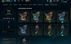 Esmeralda 3 com TODOS os Champs e 34 Skins ( SUP / JG )