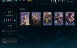 Esmeralda 3 com TODOS os Champs e 34 Skins ( SUP / JG )