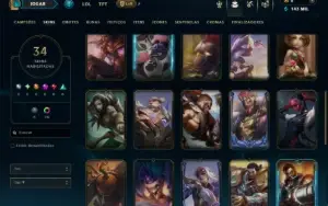 Esmeralda 3 com TODOS os Champs e 34 Skins ( SUP / JG )
