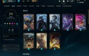 Esmeralda 3 com TODOS os Champs e 34 Skins ( SUP / JG )