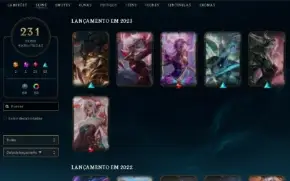 conta lol mestre 400pdl, main desde 2015, 231 skins, mmr bom