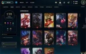 Conta 1960 RP, 139 SKINS, Todos campeões.