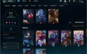 Conta ouro 3 com 23 skins e 48 champs