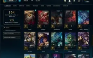 Conta ouro 3 com 23 skins e 48 champs