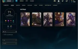 Conta ouro 1 com 86 champs e 71 skins ( MAIN MID )