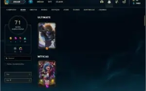 Conta ouro 1 com 86 champs e 71 skins ( MAIN MID )