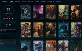 Conta Lol - Ouro Ii - Lvl 352 - +80 Skins - Garen Prestígio