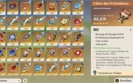 Conta com Ganyu, Eula, Venti c1, Diluc c1, Jean, Klee