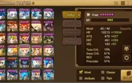 Conta parada,10 nat5, 25 monstros 6*, faz toah raid bestas.