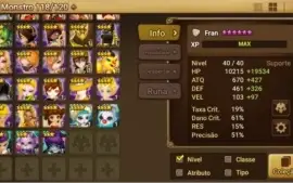 Conta parada,10 nat5, 25 monstros 6*, faz toah raid bestas.