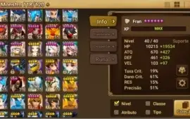 Conta parada,10 nat5, 25 monstros 6*, faz toah raid bestas.