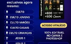 Pack Gospel Editável no Canva ou Photo Shop