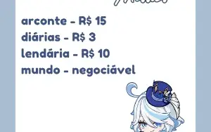 Serviços Genshin Impact *Ativo 24HRS* 🌠